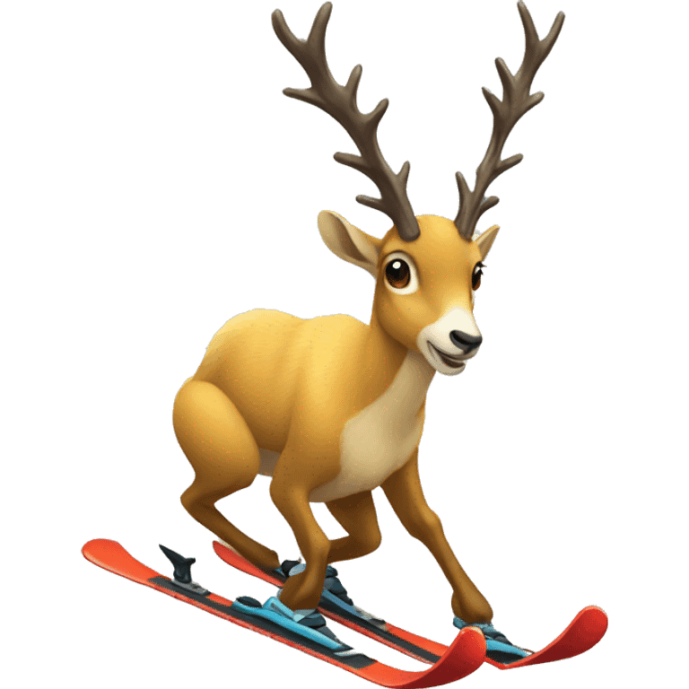 Chamois skiing emoji