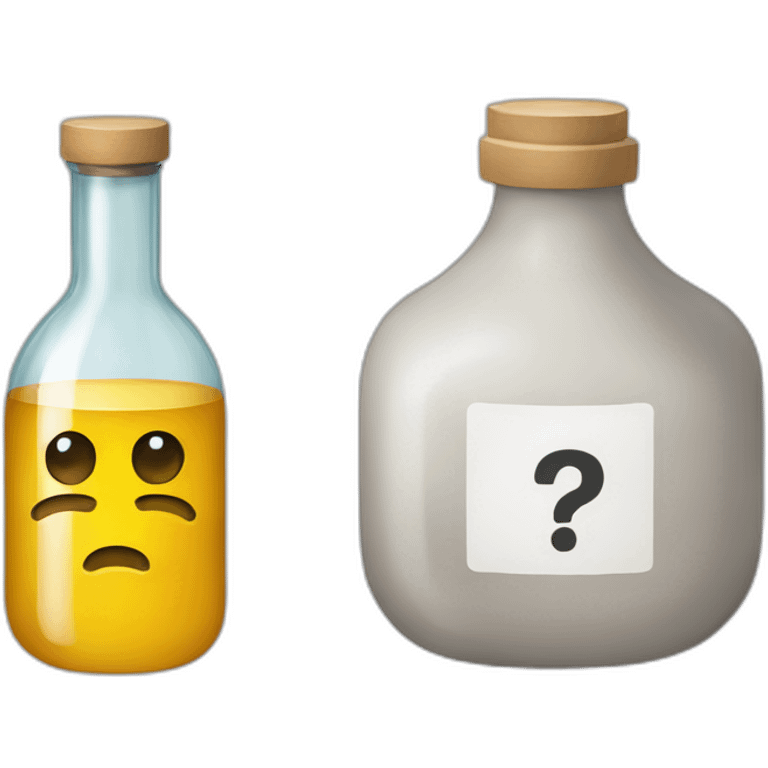 frasco con fórmula química emoji