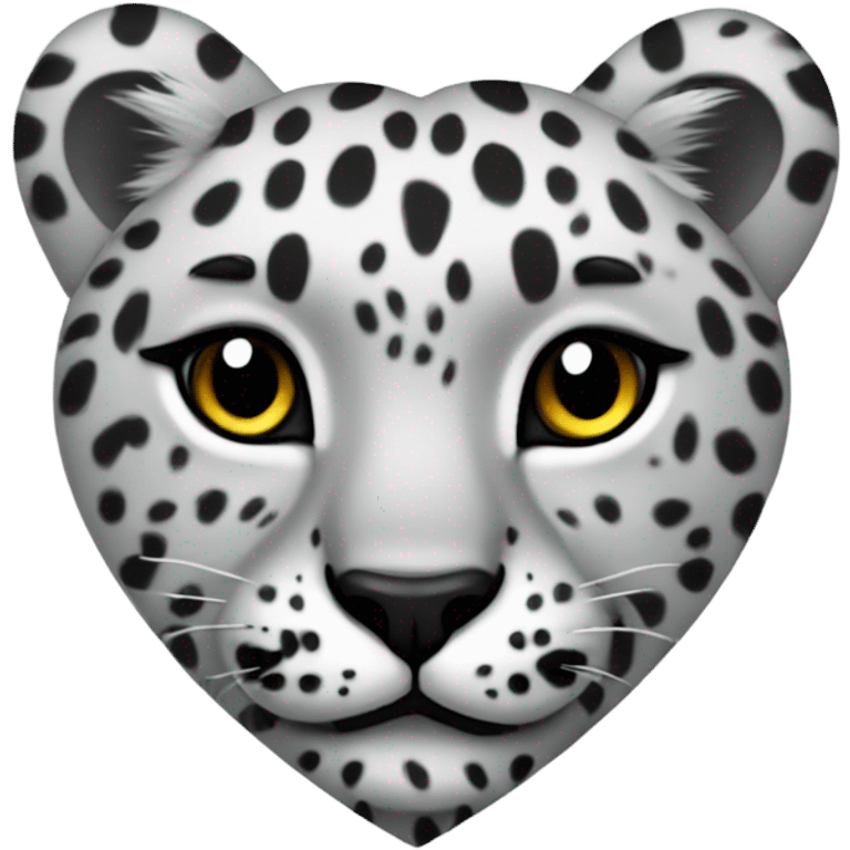 Heart with pattern Snow leopard emoji