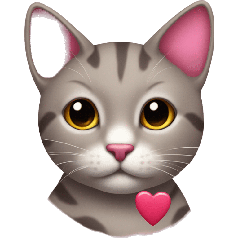 Gato con corazón rosado  emoji