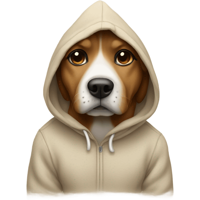 Dog wearing a hoodie  emoji