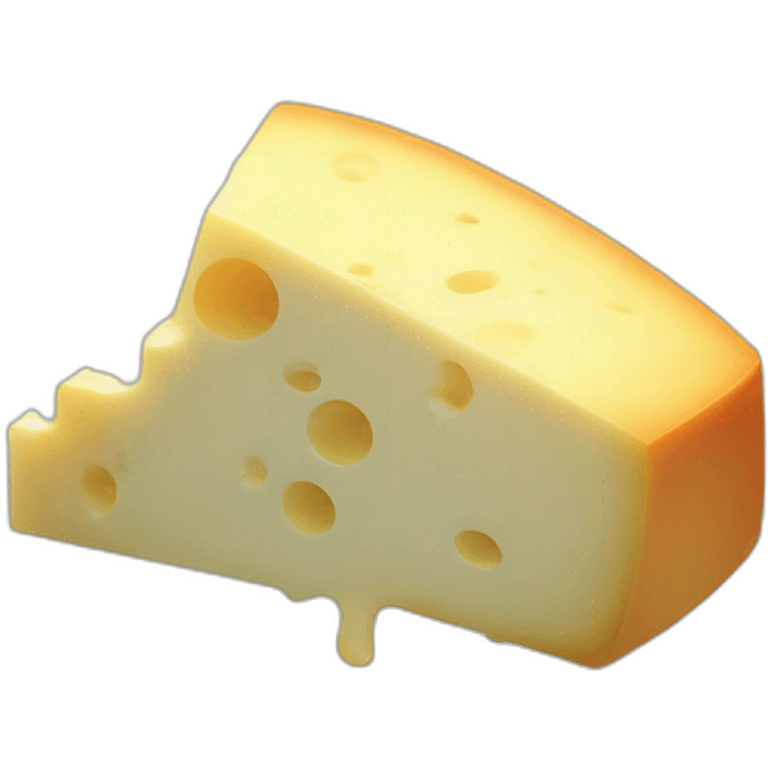 blurred 8 bits image of a cheese slice emoji