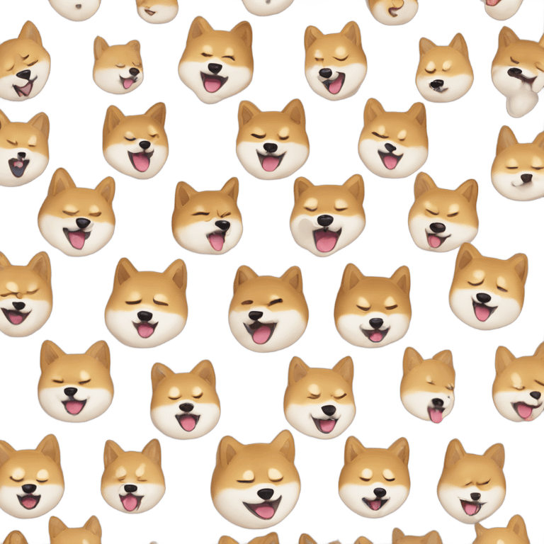 Cute Shiba Inu lyding down yawning emoji