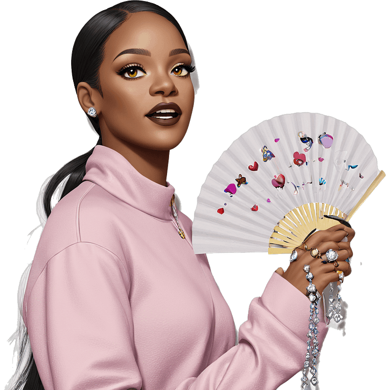 dark beauty with jewelry fan emoji