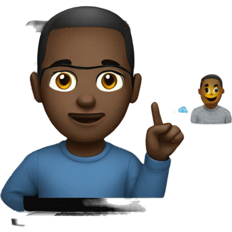 africcan Developer with jumper coding on a macbook emoji