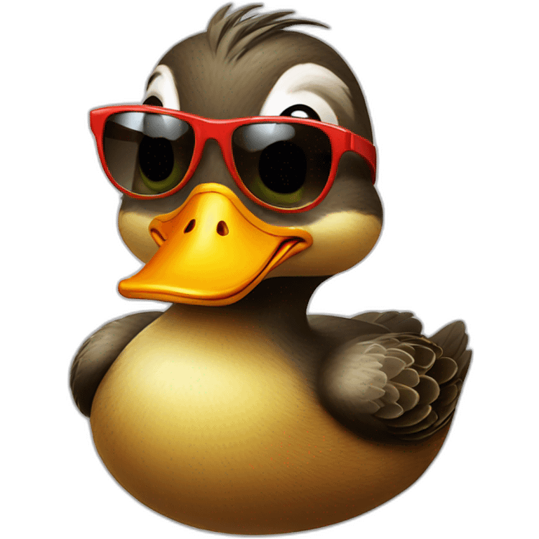 Duck with sun glasses emoji