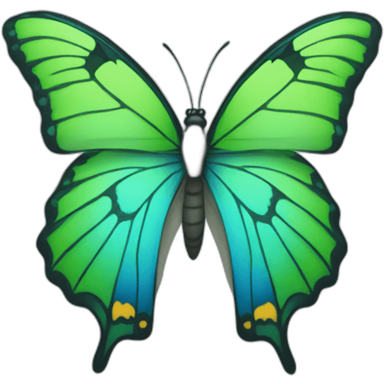 blue and green butterfly emoji