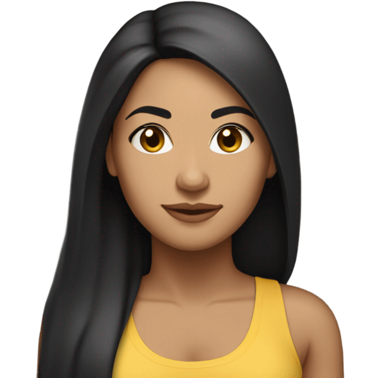 lightskin latin woman with straight long black hair wearing a yoga outfit  emoji