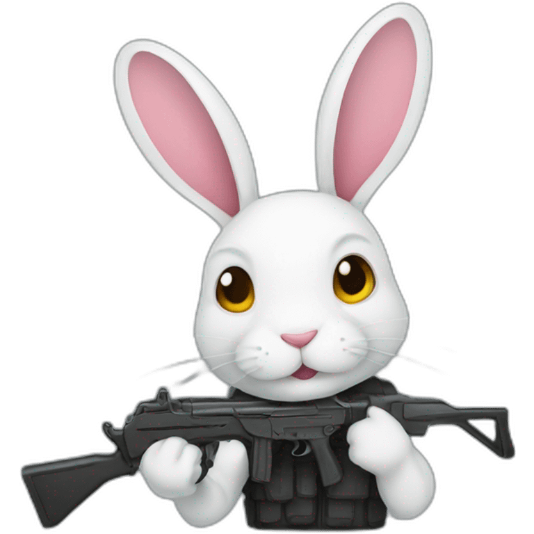 Rabit wearing guns  emoji