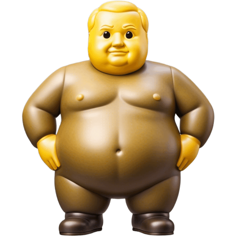 Cinematic Realistic Botero Sculpture Emoji, depicted as an exaggerated voluminous sculpture in the signature style of Fernando Botero, rendered with rich textures and vibrant artistic lighting that captures its playful grandeur. emoji