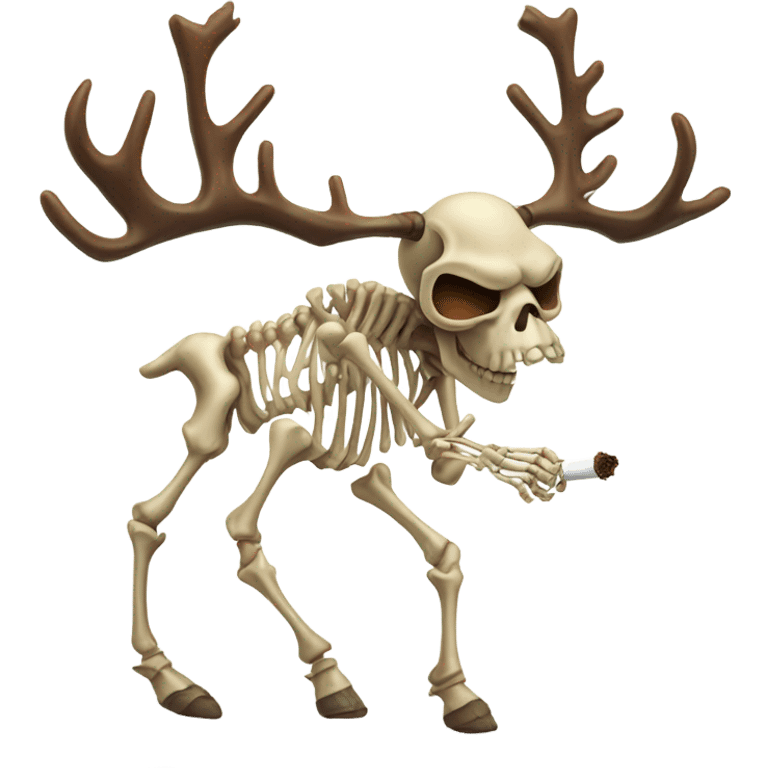 Dancing moose skeleton smoking  emoji