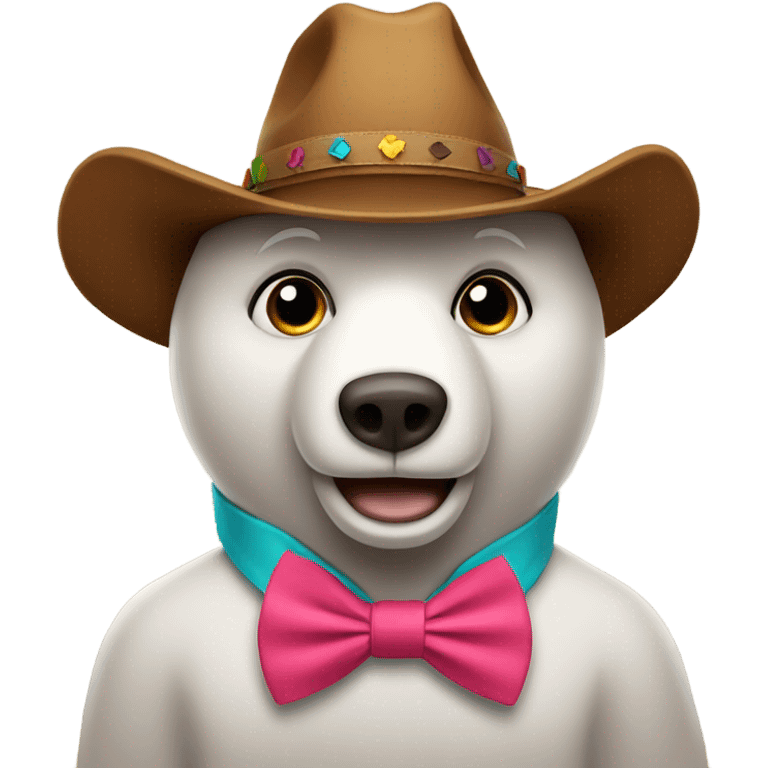 Bear with cowboy hat and bow tie emoji