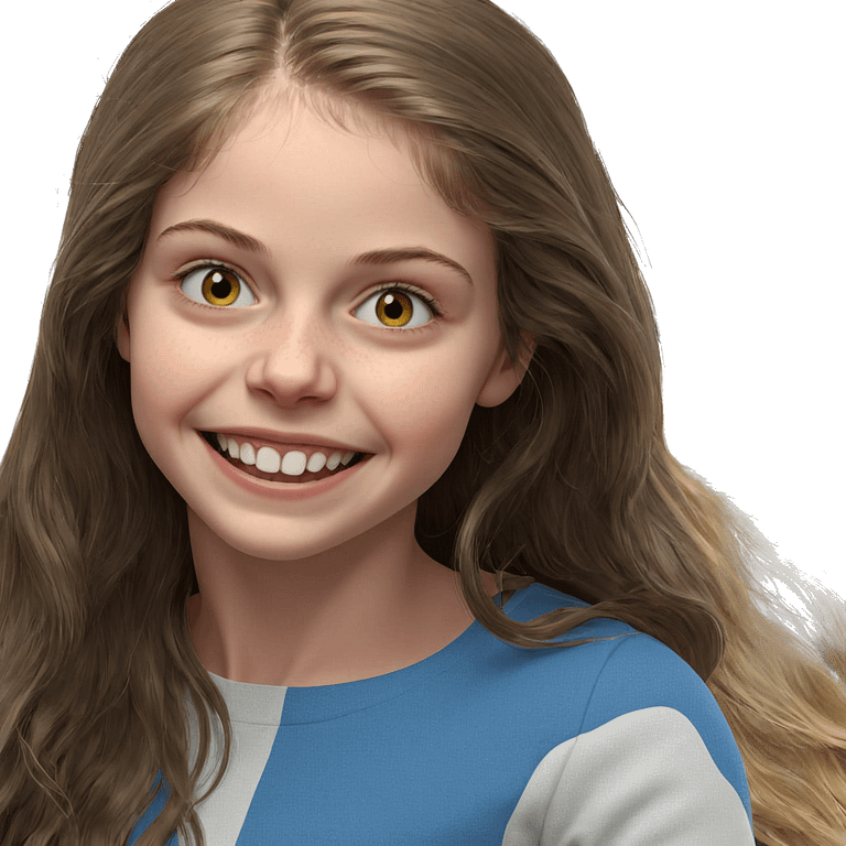 smiling girl with long hair emoji