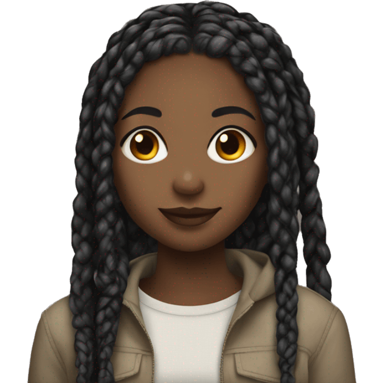 Black girl with box braids  emoji