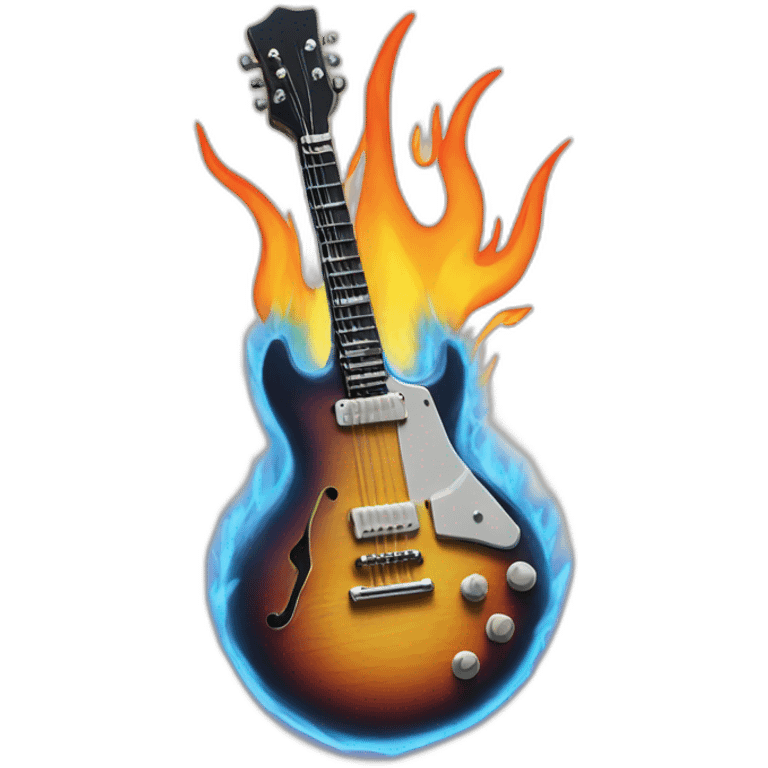 Electric Guitar flames emoji