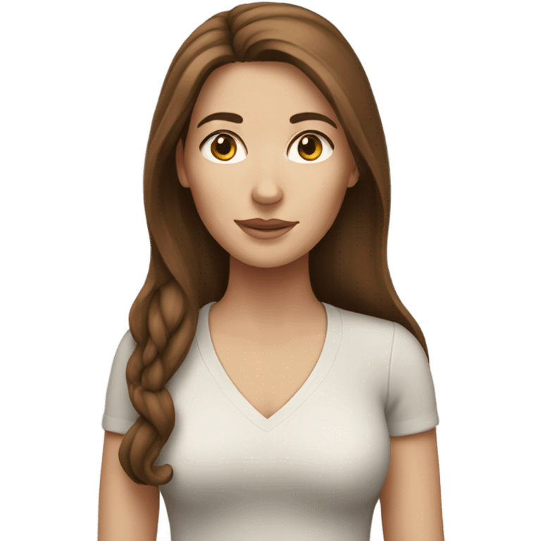 white woman with brown long hair  emoji