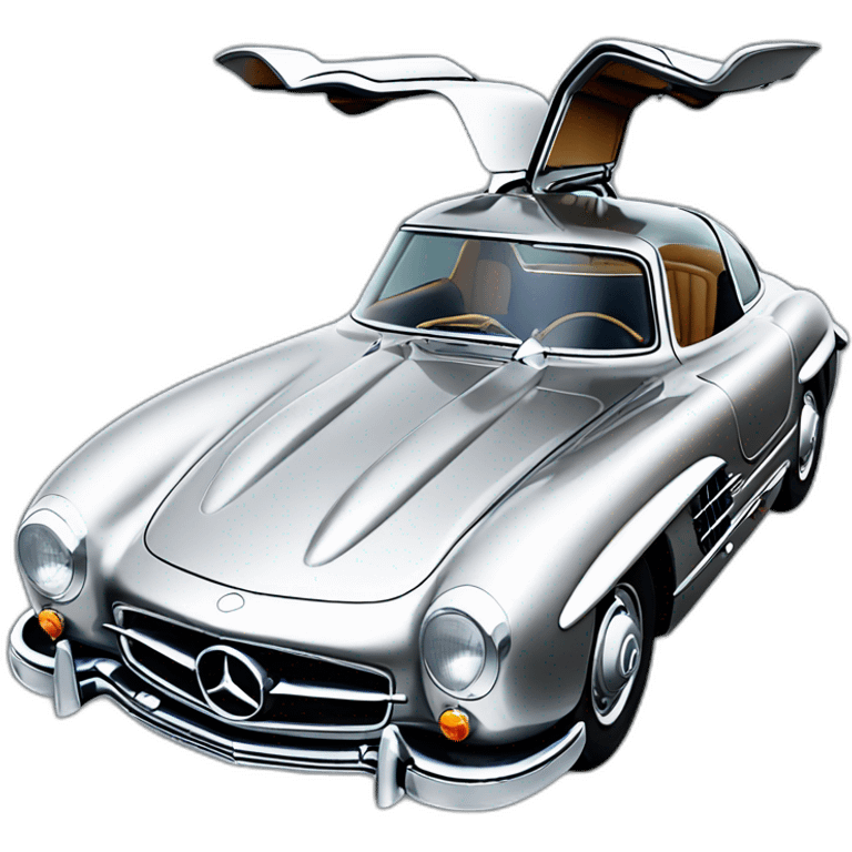 Silver Mercedes 300 sl gull-wing emoji