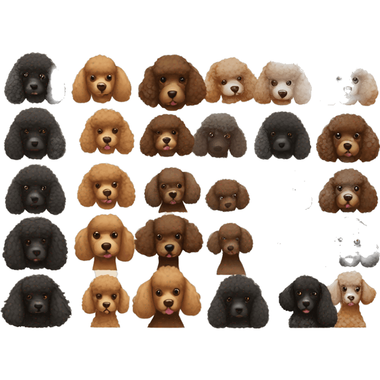 Brown poodle and dark poodle emoji