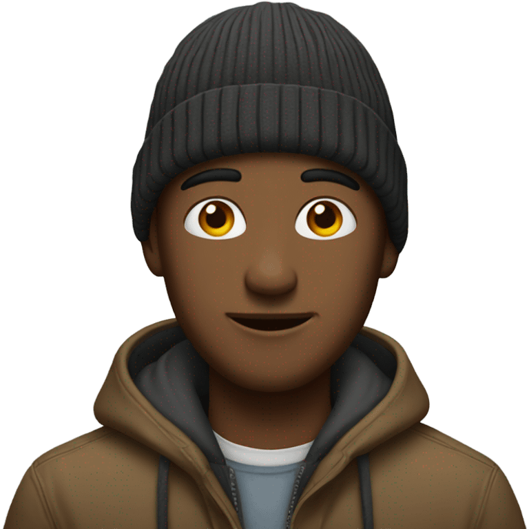 male portrait with beanie emoji