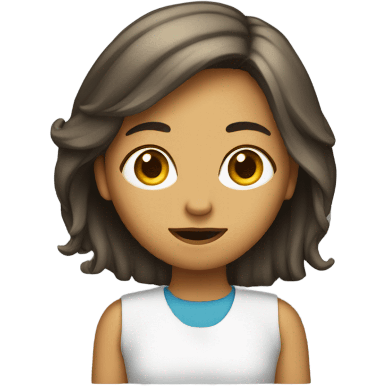 Mantén a la chica, pero ahora está sentada delante del ordenador emoji