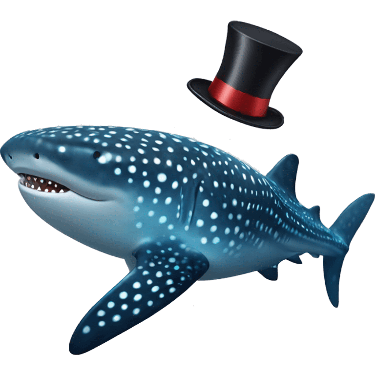 Whale Shark with a top hat emoji