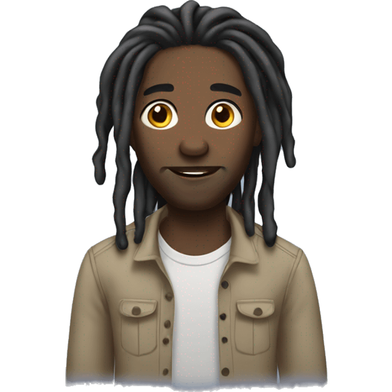 Black man with long dreads  emoji