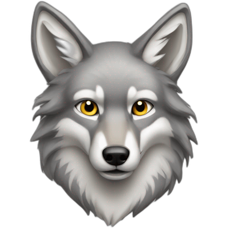 A silver coyote emoji