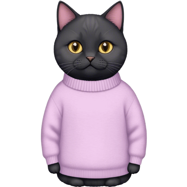 Black British cat in pastel sweater emoji