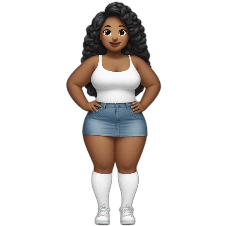 curvy-beauty-in-small-skirt-butt-white-socks emoji