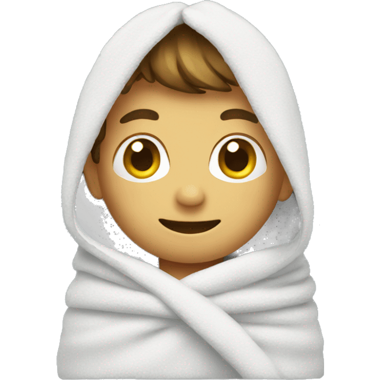 A boy with towel  emoji