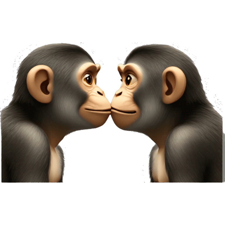 2 monkeys kissing emoji