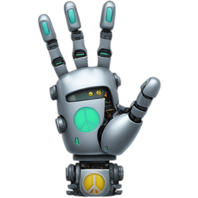 robot peace hand emoji