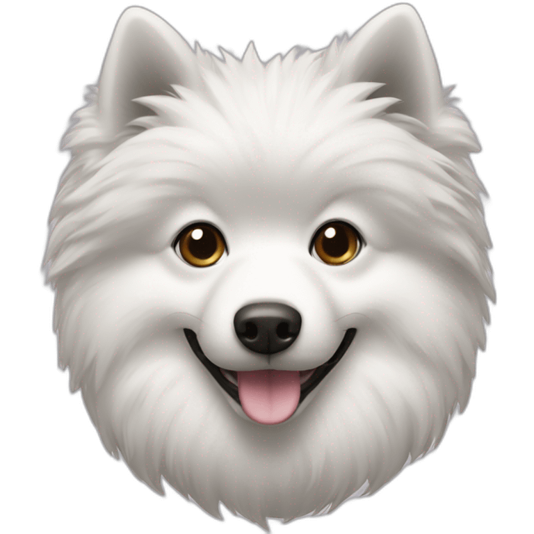 Black White small spitz head emoji