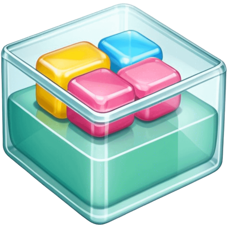 a transparent glass and gum box emoji