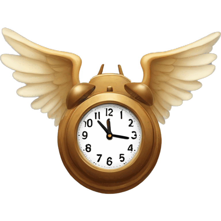 Clock with wings and brown ears emoji