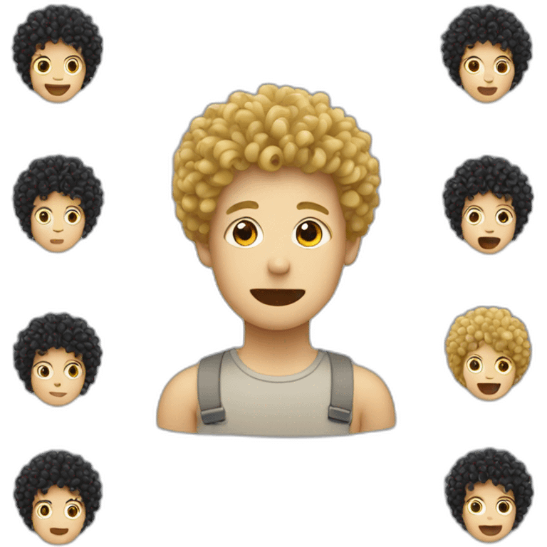 Someone with noodle hair  emoji