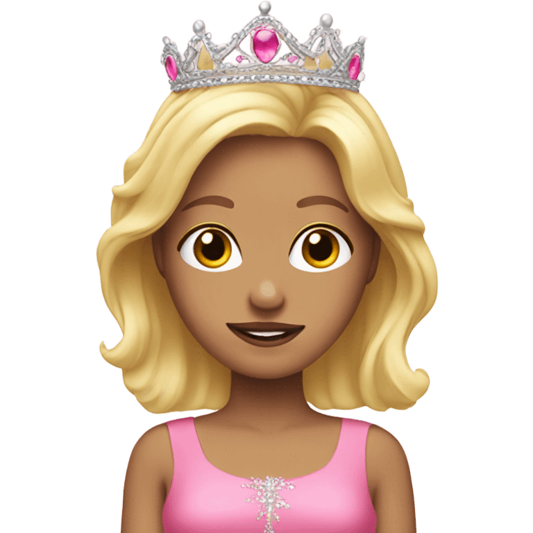 Blond human with pink dress and tiara  emoji