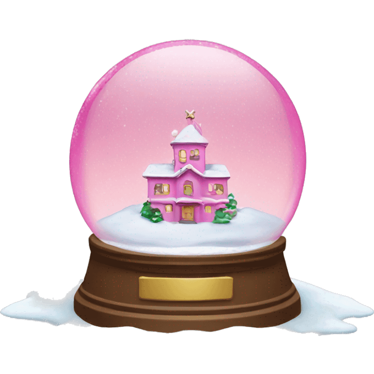 Pink snow globe emoji