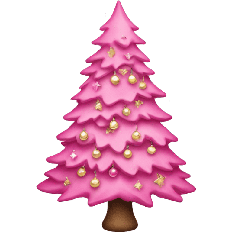 Girly pink Christmas tree emoji