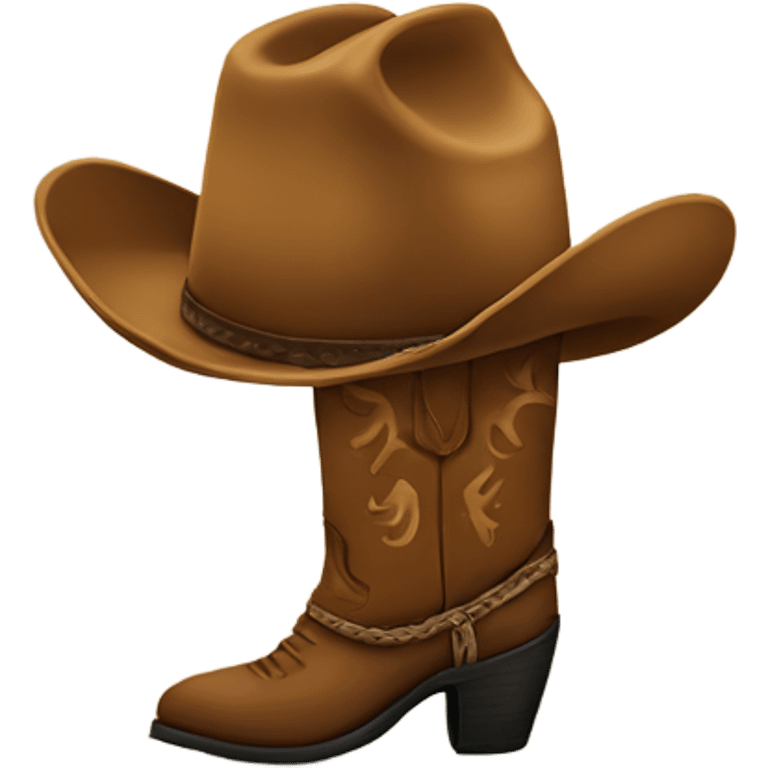 Cowboy boot with face emoji