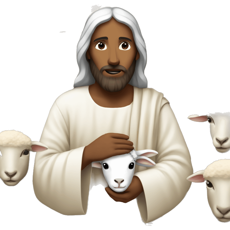 Jesus with sheep emoji