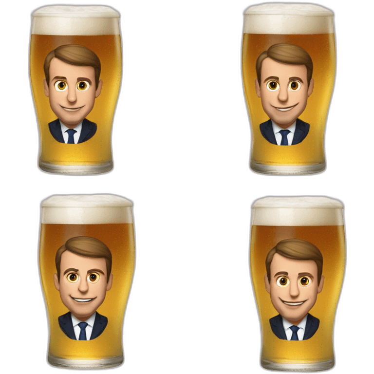 Emanuel macron drink a beer emoji