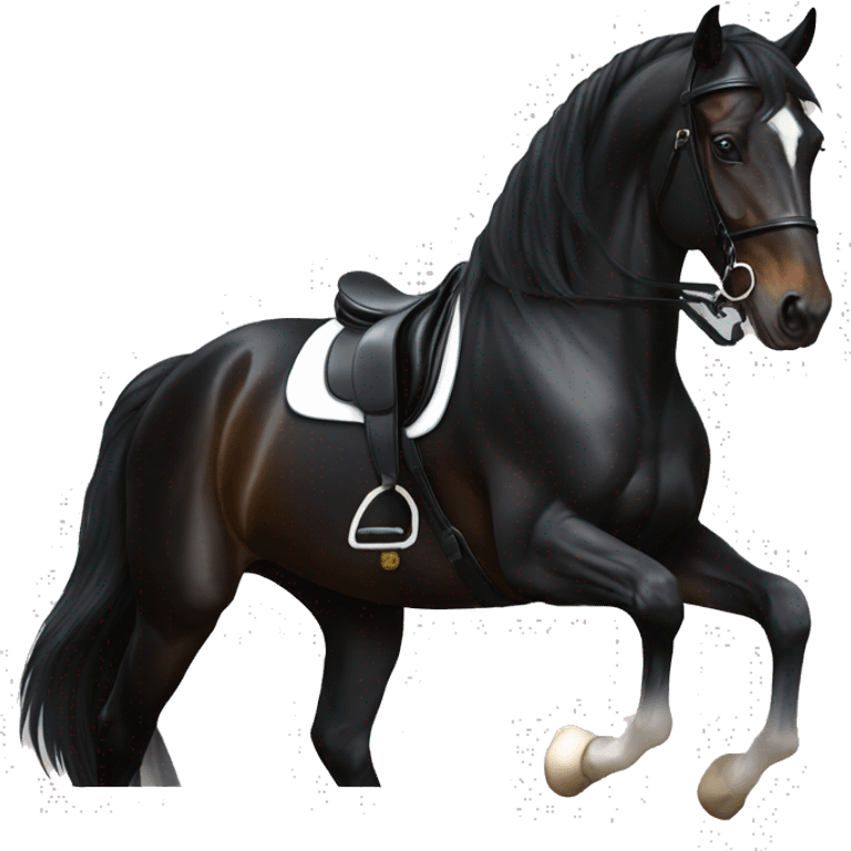 dressage black horse emoji