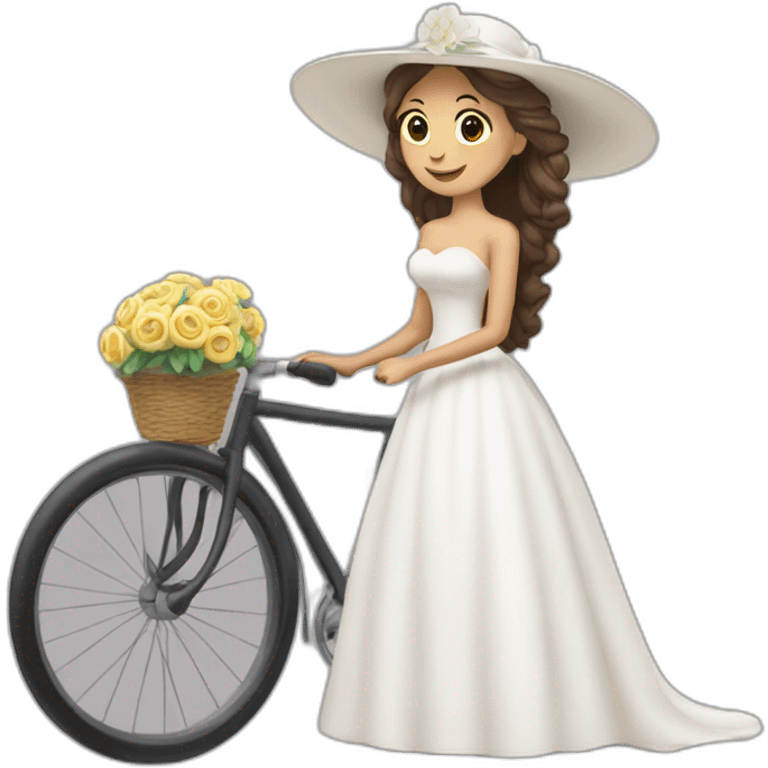 Novia castaña con velo emoji