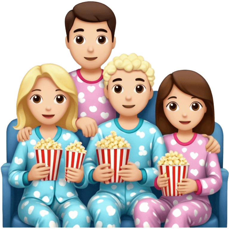 Movie night, 4 people sitting down emoji