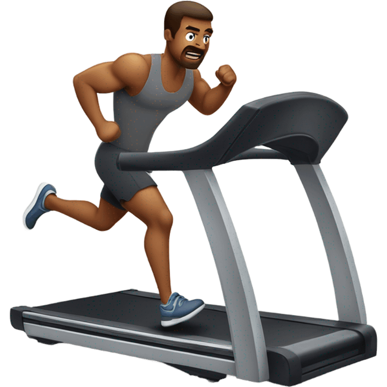 Gym strong man on treadmill  emoji