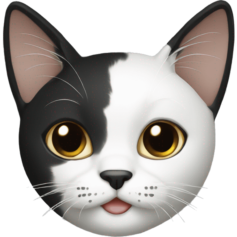 white and black full body cat emoji