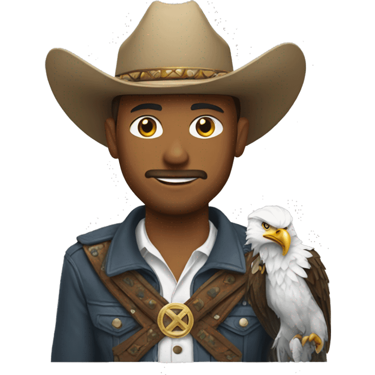 White Cowboy with eagle  emoji