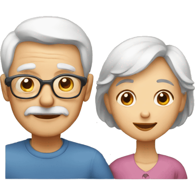 old couple and a grandchild emoji