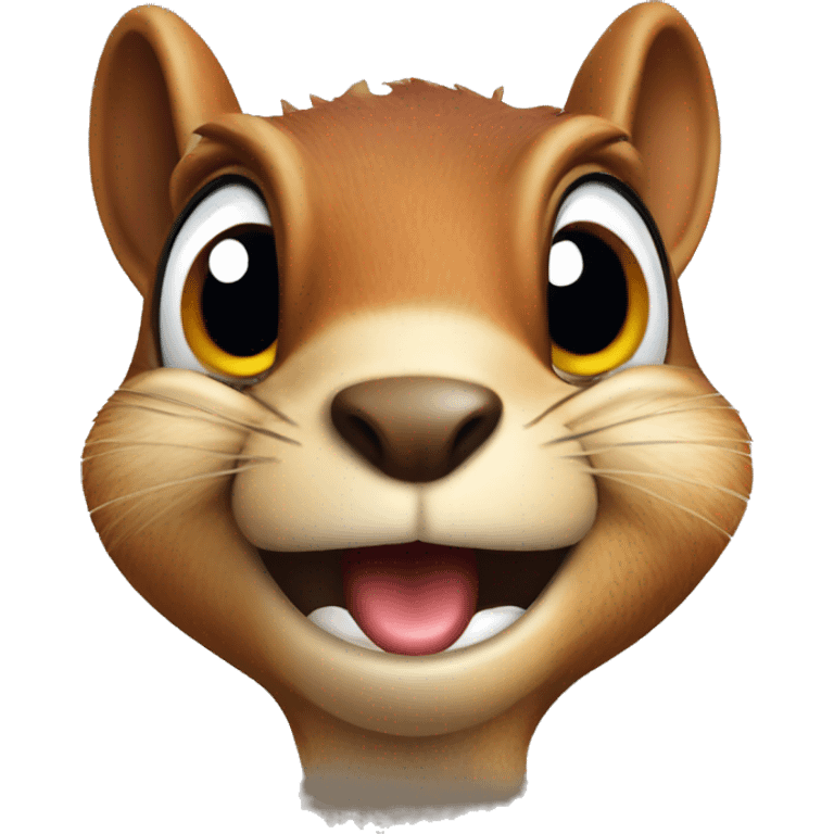 crazy eyed squirrel holding an acorn  emoji